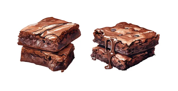 Brownie Clipart Ilustração Vetorial Isolada —  Vetores de Stock