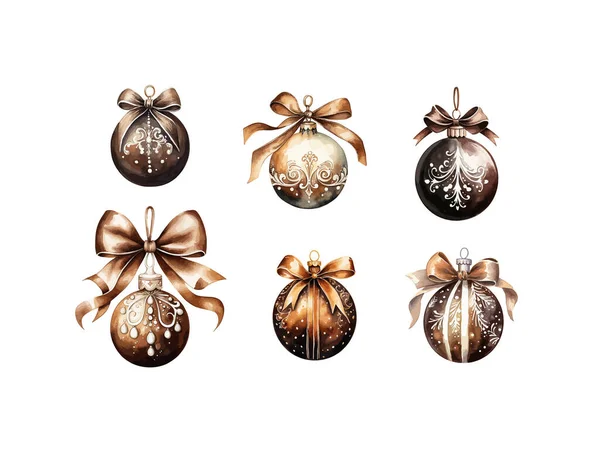 Christmas Balls Clipart Isolated Vector Illustration — Stock Vector