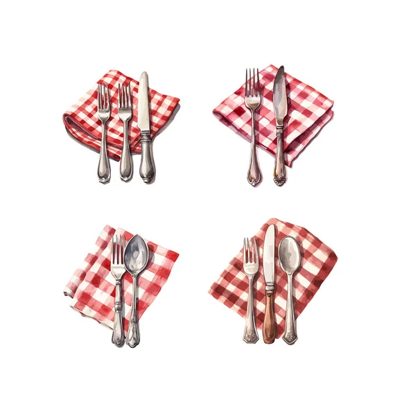 Cutlery Clipart Isolated Vector Illustration — Stock Vector