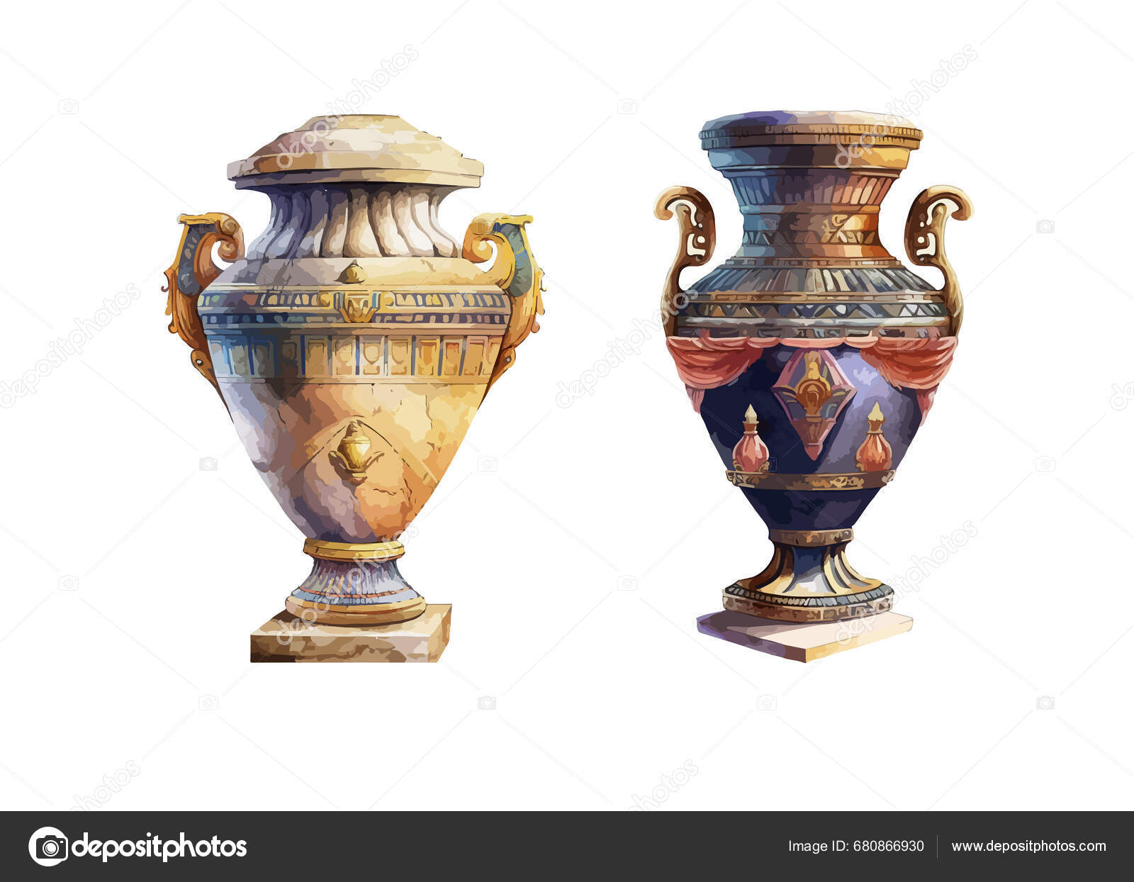 Egyptian Urn Clipart Isolated Vector Illustration Stock Vector by ...