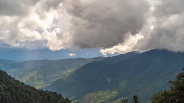 Nuages Hyperlapse Timelapse Himalaya Montagnes Vue Panoramique Inde Uttarakhand — Video