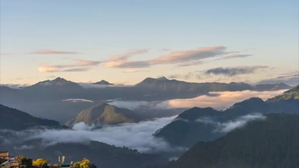 Nuages Hyperlapse Timelapse Himalaya Montagnes Vue Panoramique Inde Uttarakhand — Video