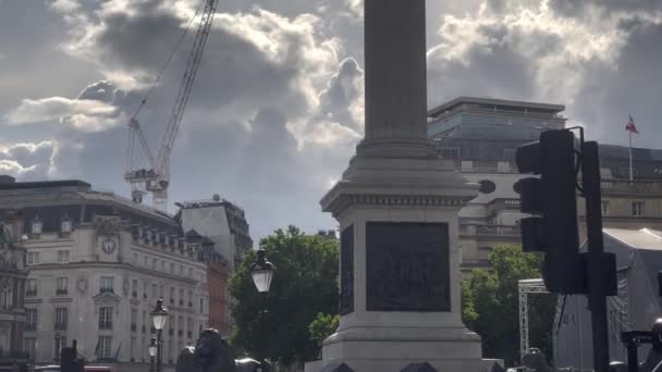 Trafalgar Square London Street View Landmarks Tourists 2022 — 비디오
