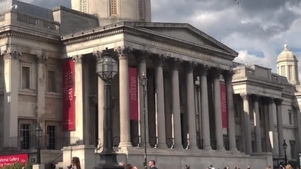 London National Gallery Trafalgar Square United Kingdom 2022 — 图库视频影像