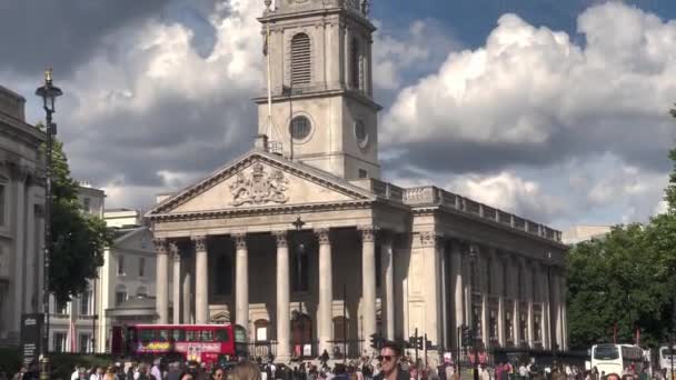 Martin Fields Church London Trafalgar Square United Kingdom 2022 — стоковое видео