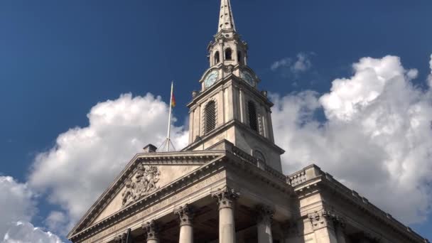 Martin Fields Church London Trafalgar Square United Kingdom — Stock video