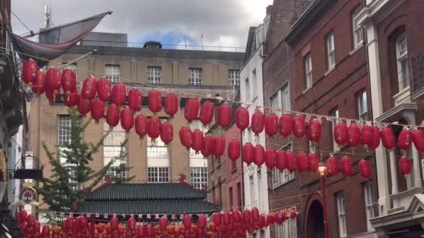 London China Town Street View Cinematic Soho Αγγλία Ηνωμένο Βασίλειο — Αρχείο Βίντεο