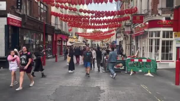 London China Town Straatbeeld Cinematic Soho Engeland Verenigd Koninkrijk 2022 — Stockvideo