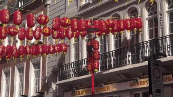 Londyn China Town Widok Ulicę Cinematic Soho Anglia 2022 — Wideo stockowe