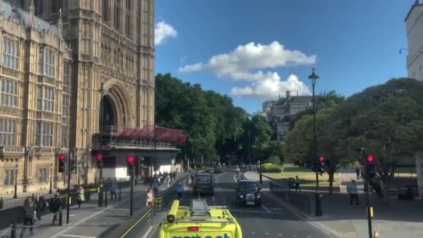 Trafalgar Square London Street View Bezienswaardigheden Toeristen Cinematic 2022 — Stockvideo
