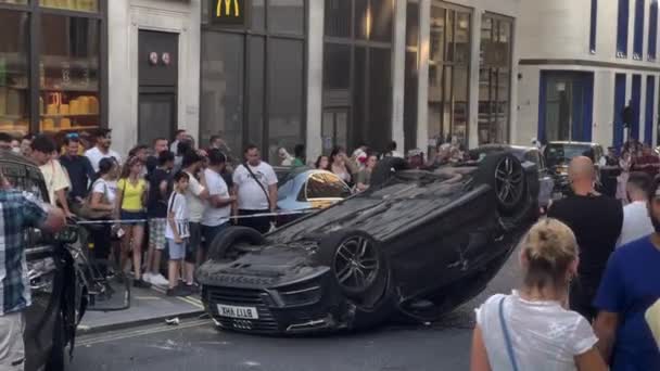 Car Crash Soho London Street View Incident Scene 2022 — Vídeo de Stock