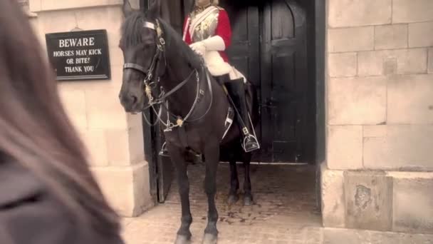 ロンドン馬警備員ライフガード イギリス 2022 — ストック動画