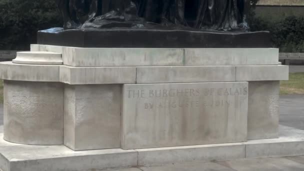 Burghers Calais Monument London United Kingdom — Stok Video