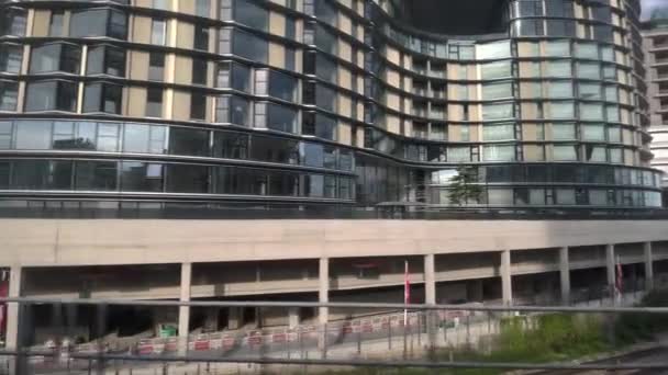 London City Center View Moving Train Window England United Kingdom — Video