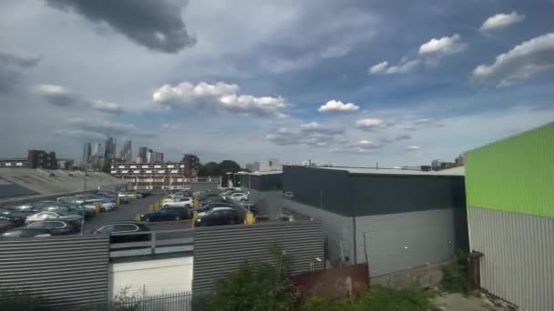 London City Center View Moving Train Window England United Kingdom — Video