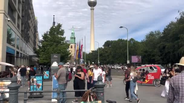 Alexanderplatz Tower Berlin 2022 Germany — Stock Video