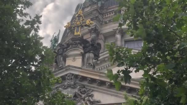 Berliner Dom Katedrális Exteriors Cinematic Berlin Németország 2022 — Stock videók