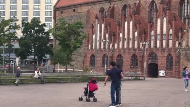 Kostel Marie Alexanderplatz Berlín Výhled Ulice Kinematografie Německo 2022 — Stock video