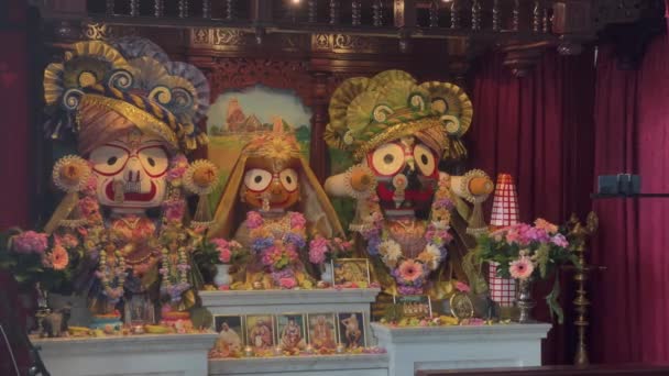 Interior Hinduism Temple Beautiful Decoration — Vídeos de Stock