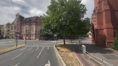Driving trough Berlin, downtown city street view, 4k cinematic, Germany - 10.08.2022