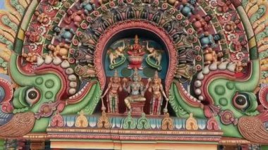 Srirangam ancient temple architecture details India, aerial drone view 4k Tamil Nadu
