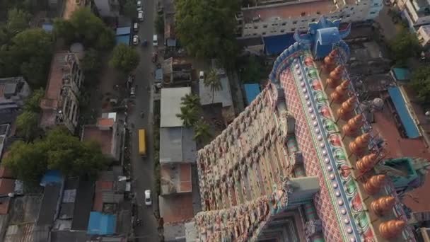 South India Gopuram Srirangam Trichi India Aerial — Vídeos de Stock