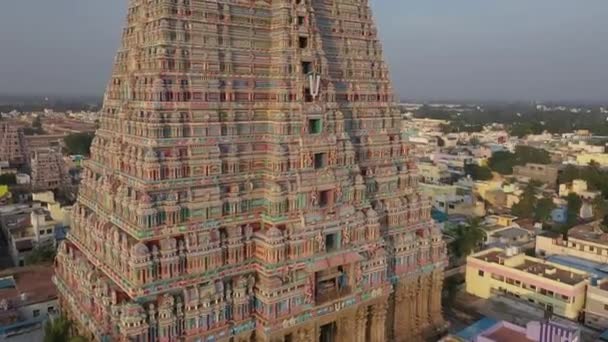 Srirangam Ancient Temple Architecture Details India Aerial Drone View Tamil — Video Stock