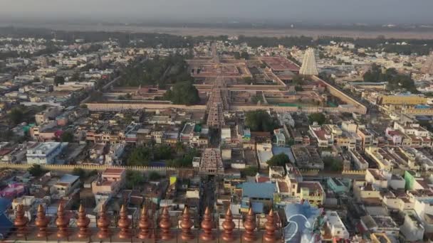 Srirangam Temple Complex India Aerial Drone View Tamil Nadu — Vídeo de stock
