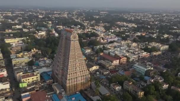 Srirangam Ancient Temple Architecture Details India Aerial Drone View Tamil — Video Stock