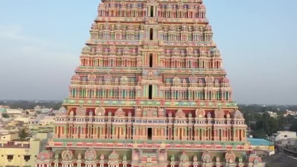 Srirangam Ancient Temple Architecture Details India Aerial Drone View Tamil — Vídeos de Stock