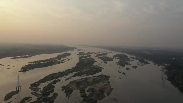 Srirangam Indien Flod Antenn Drönare Tamil Nadu — Stockvideo