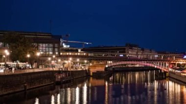 Night view of modern european city