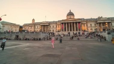 London National Gallery Trafalgar square day to night timelapse hyperlapse, England - 22.06.2022