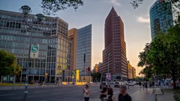 Berlin Potsdamer Platz Panoramic Hyperlapse Timelapse Γερμανία 2022 — Αρχείο Βίντεο