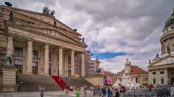 Berlin Gendarmenmarkt Fyrkantiga Panoramahyperlapse Timelapse Tyskland 2022 — Stockvideo