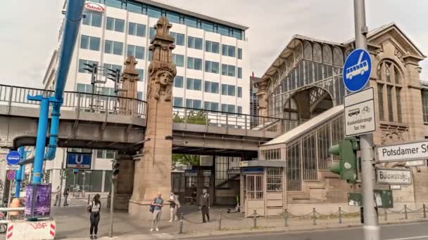 Berlin Bulowstrasse Bahn Train Station Panoramic Hyperlapse Timelapse Germany 2022 — Stock video