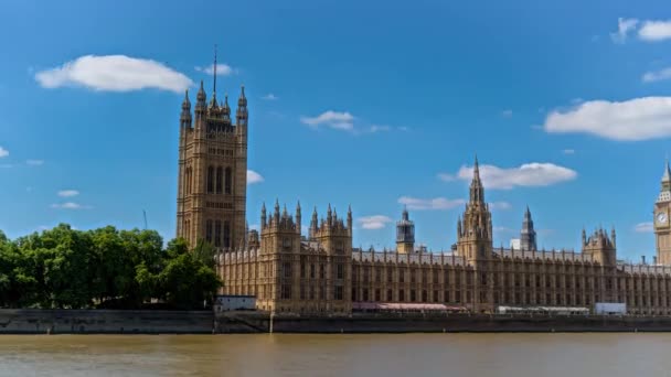 London Westminster Palace Big Ben Bridge Themes River Timelapse Hyperlapse — Stock Video