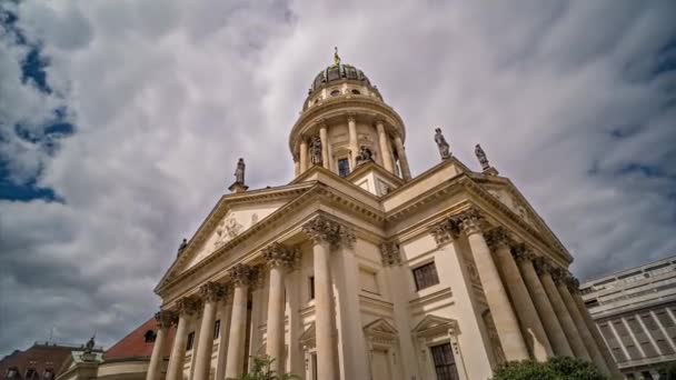 Βερολίνο Καθεδρικός Ναός Gendarmenmarkt Panoramic Hyperlapse Timelapse Γερμανία — Αρχείο Βίντεο