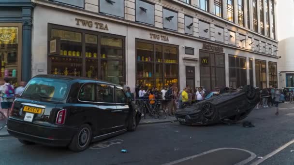 London Car Crash Westminster Area Timelapse Hyperlapse England 2022 — Stok video