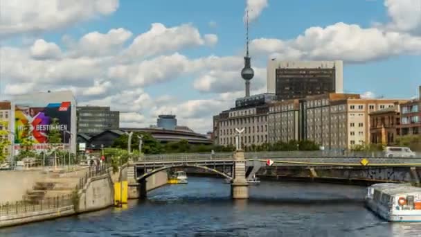 Berlin City Center Alexanderplatz Panoramic View Hyperlapse Timelapse Germany 2022 — Vídeos de Stock