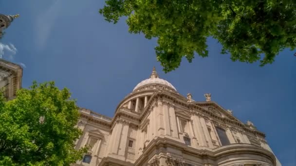London Paul Cathedral Dome Sky Clouds Timelapse Hyperlapse England — Stock videók