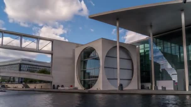 Berlin Bundestag Library Lueders Haus Panoramic Hyperlapse Timelapse Germany 2022 — Stok video
