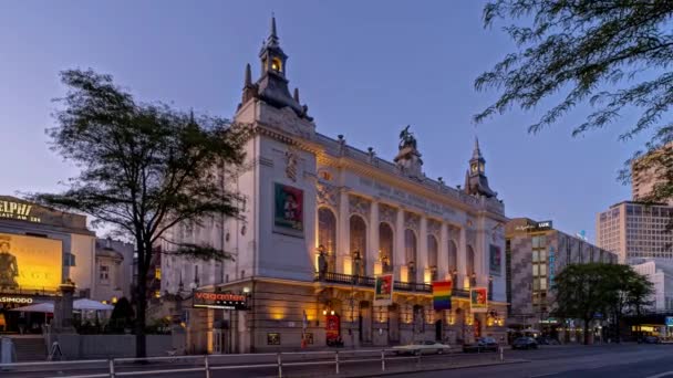 Berlin Theatre West Panoramic Hyperlapse Timelapse Germany 2022 — Stock videók