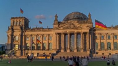 Berlin Reichstag building, panoramic hyperlapse timelapse, Germany 22.05.2022 