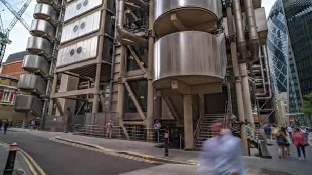 London Lloyd Building Rush Hour Timelapse Hyperlapse England 2022 — Vídeos de Stock