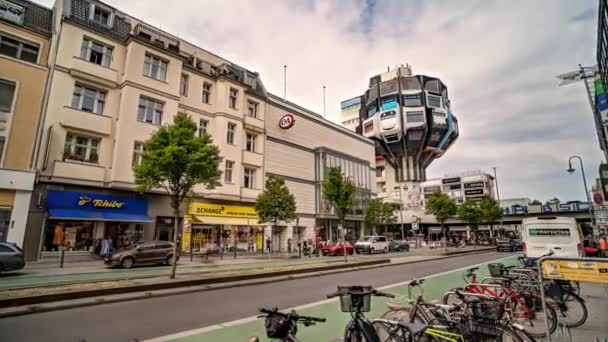 Berlin Bierpinsel Steglitz Building Panoramic Hyperlapse Timelapse Germany 2022 — Stockvideo