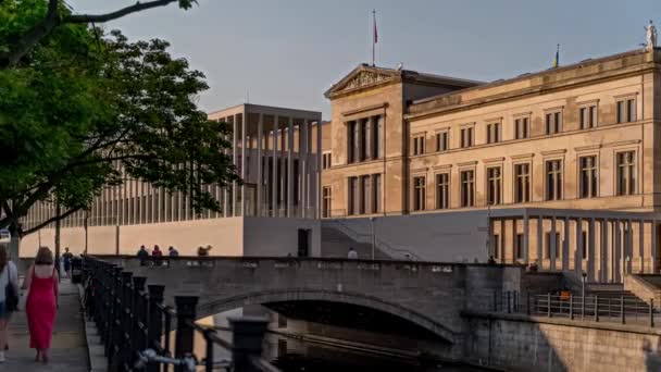 Berlin James Simon Gallery Panoramic Hyperlapse Timelapse Germany 2022 — Stock video