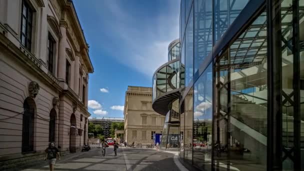 Berlin History Museum Pei Bau Panoramic Hyperlapse Timelapse Germany 2022 — Vídeo de Stock