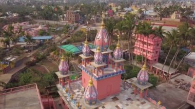 Aerial view of temple in Indian city