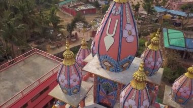 Aerial view of temple in Indian city